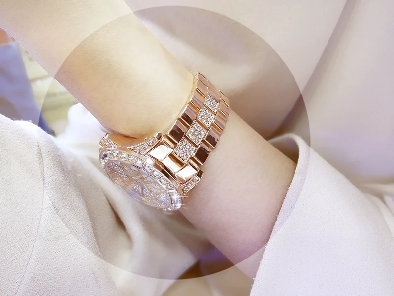 Women Watches Quartz Diamond Luxury Watch Fashion Top Brand Wristwatch Fashion Watch Ladies Crystal Jewelry Rose Gold Watch