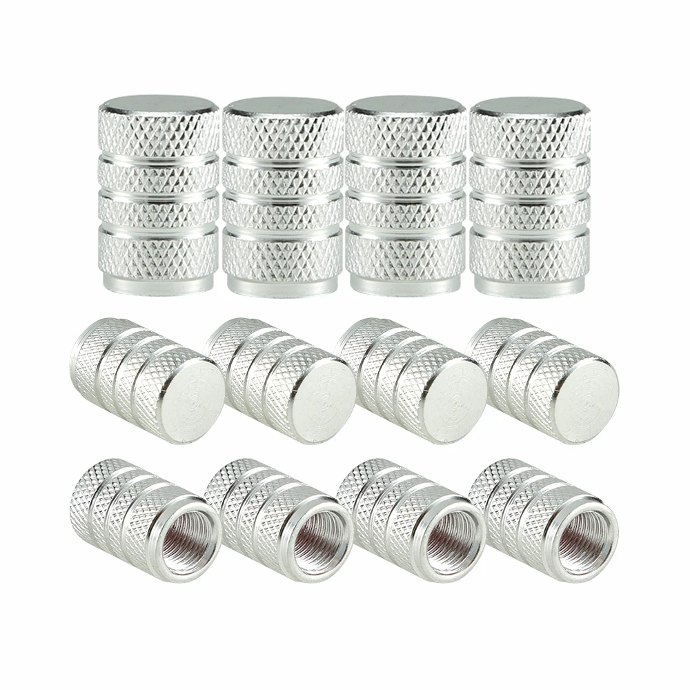 AQTQAQ Aluminum Alloy Car Wheel Tire Valve Caps Tyre Rim Stem Covers Airdust Waterproof for Automobiles Motorcycles Trucks Bikes