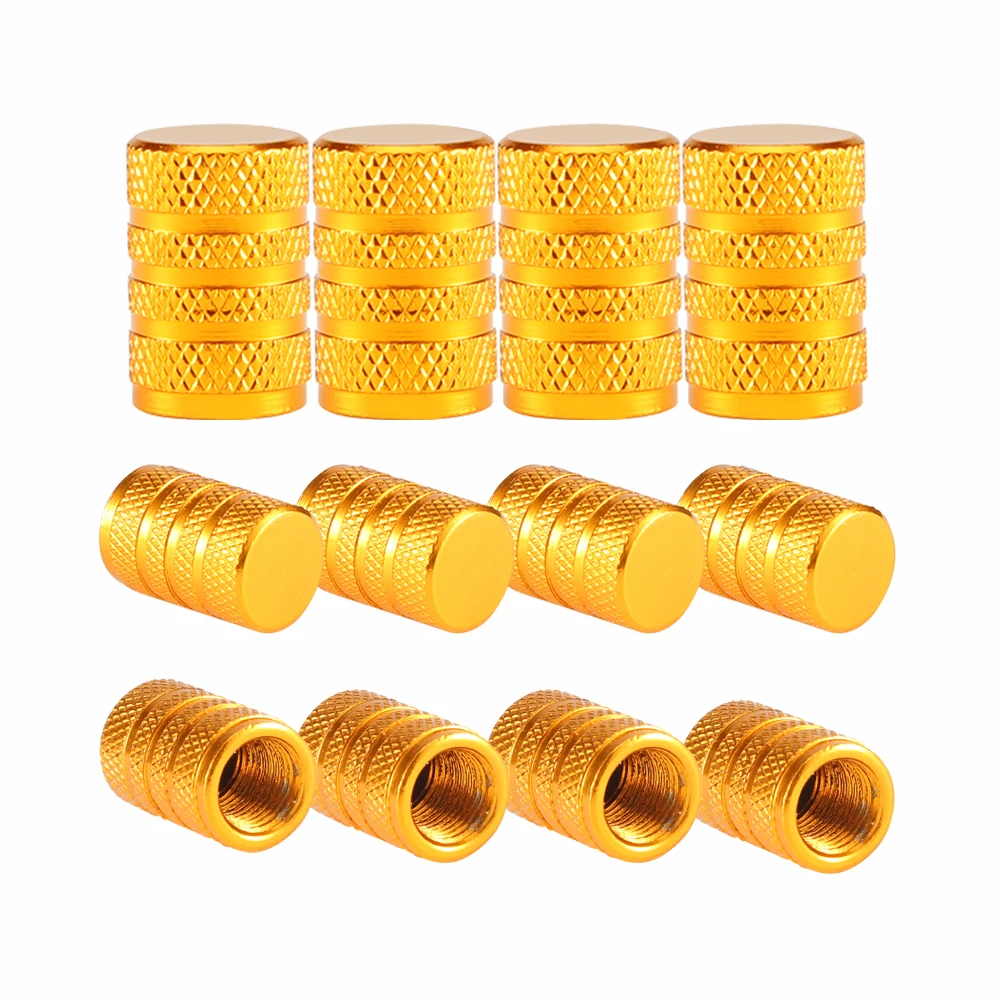 AQTQAQ Aluminum Alloy Car Wheel Tire Valve Caps Tyre Rim Stem Covers Airdust Waterproof for Automobiles Motorcycles Trucks Bikes