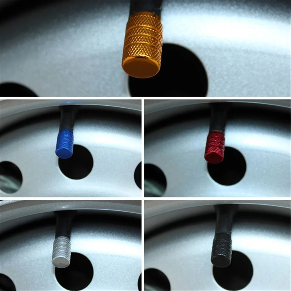 AQTQAQ Aluminum Alloy Car Wheel Tire Valve Caps Tyre Rim Stem Covers Airdust Waterproof for Automobiles Motorcycles Trucks Bikes