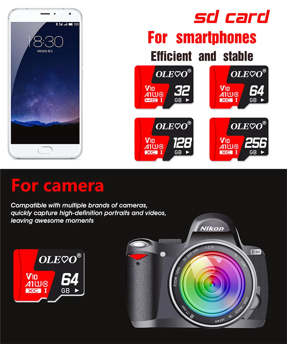 Extreme PRO Card 64GB 128GB 256GB A1 Class 10 UHS-I U1 Max Speed Reading 170MB/s V10 32GB A1 Micro TF SD Card Memory Card