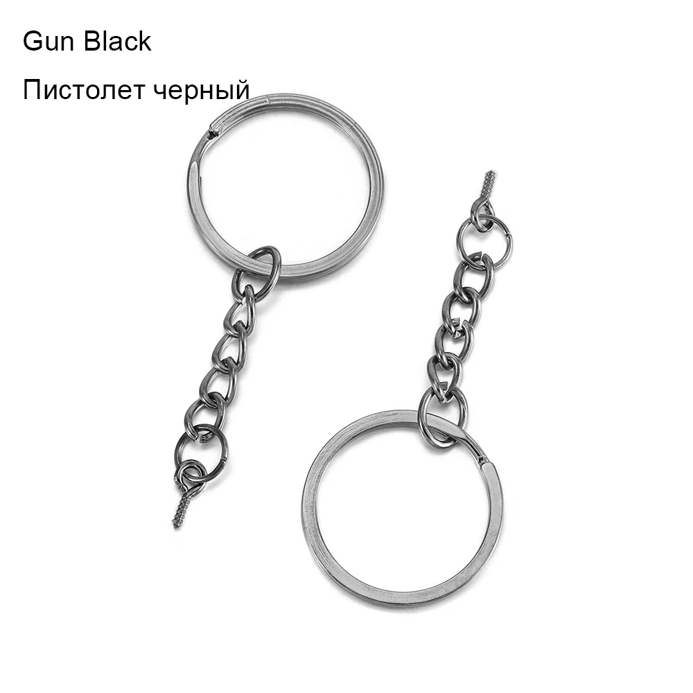 10/20pcs 25 28 30mm Screw Eye Pin Key Chain Key Ring With Eye Screws Round Split Keyrings For DIY Jewelry Making Accessories