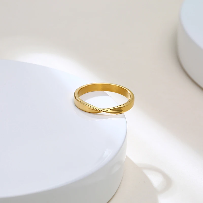Thin 3mm Womem's Mobius Ring Charm Stainless Steel Twist Mobius Wedding Ring Infinite Love Gitfs