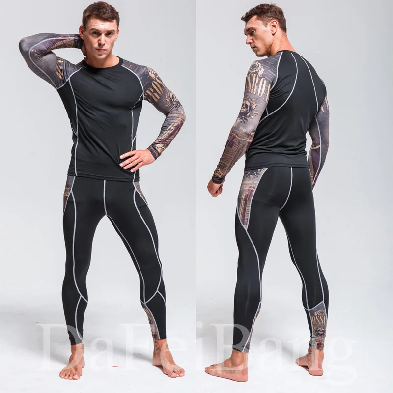 New Men's Thermal Underwear Sets Compression Sport Suit Sweat Quick Drying Thermo Underwear Men Clothing Long Johns Sets