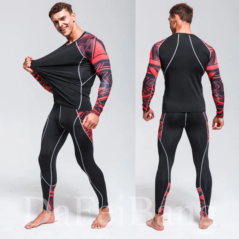 New Men's Thermal Underwear Sets Compression Sport Suit Sweat Quick Drying Thermo Underwear Men Clothing Long Johns Sets