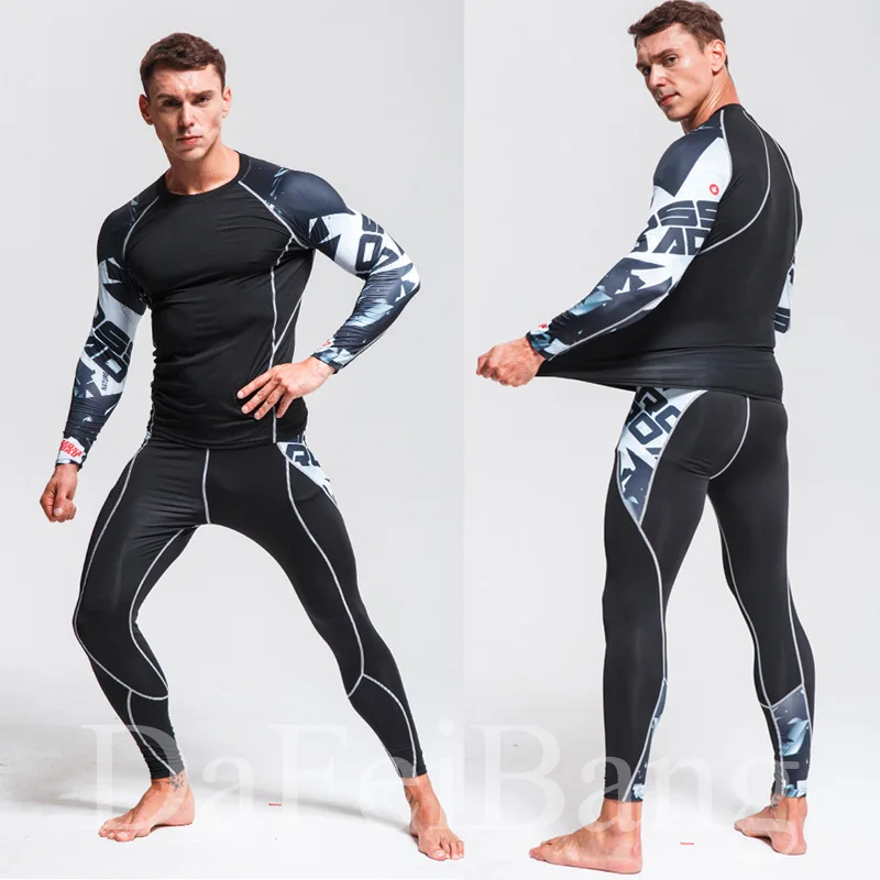 New Men's Thermal Underwear Sets Compression Sport Suit Sweat Quick Drying Thermo Underwear Men Clothing Long Johns Sets