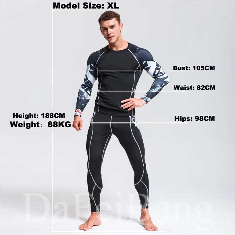 New Men's Thermal Underwear Sets Compression Sport Suit Sweat Quick Drying Thermo Underwear Men Clothing Long Johns Sets