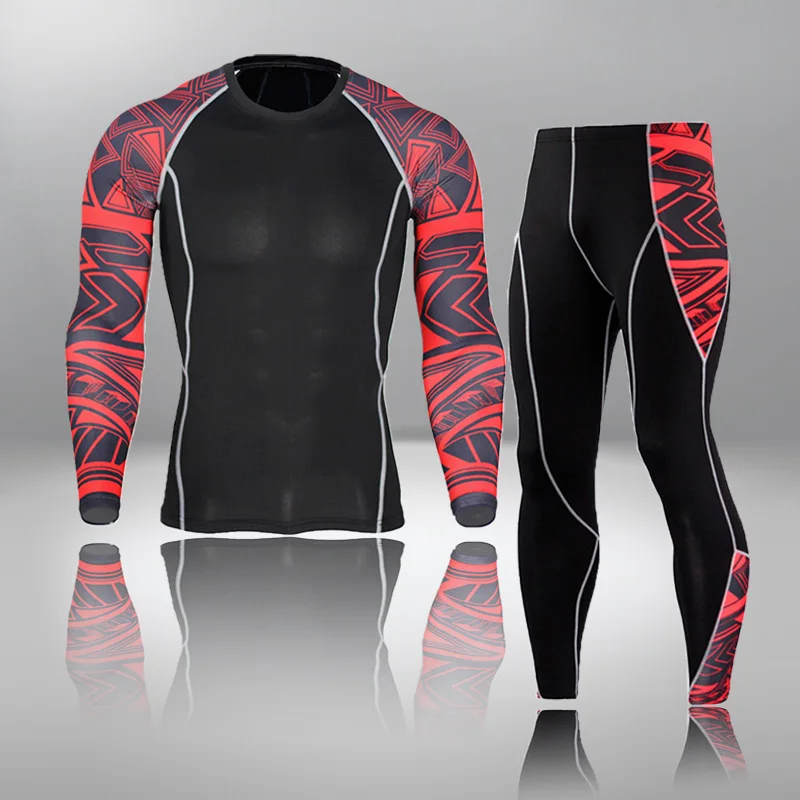 New Men's Thermal Underwear Sets Compression Sport Suit Sweat Quick Drying Thermo Underwear Men Clothing Long Johns Sets