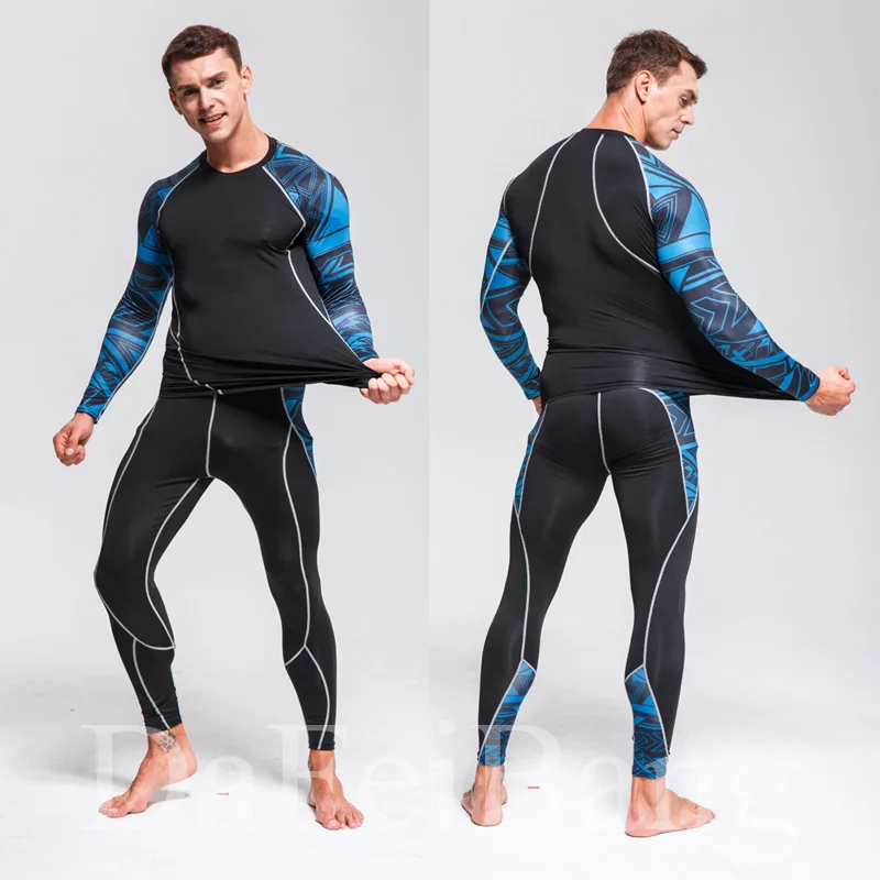 New Men's Thermal Underwear Sets Compression Sport Suit Sweat Quick Drying Thermo Underwear Men Clothing Long Johns Sets