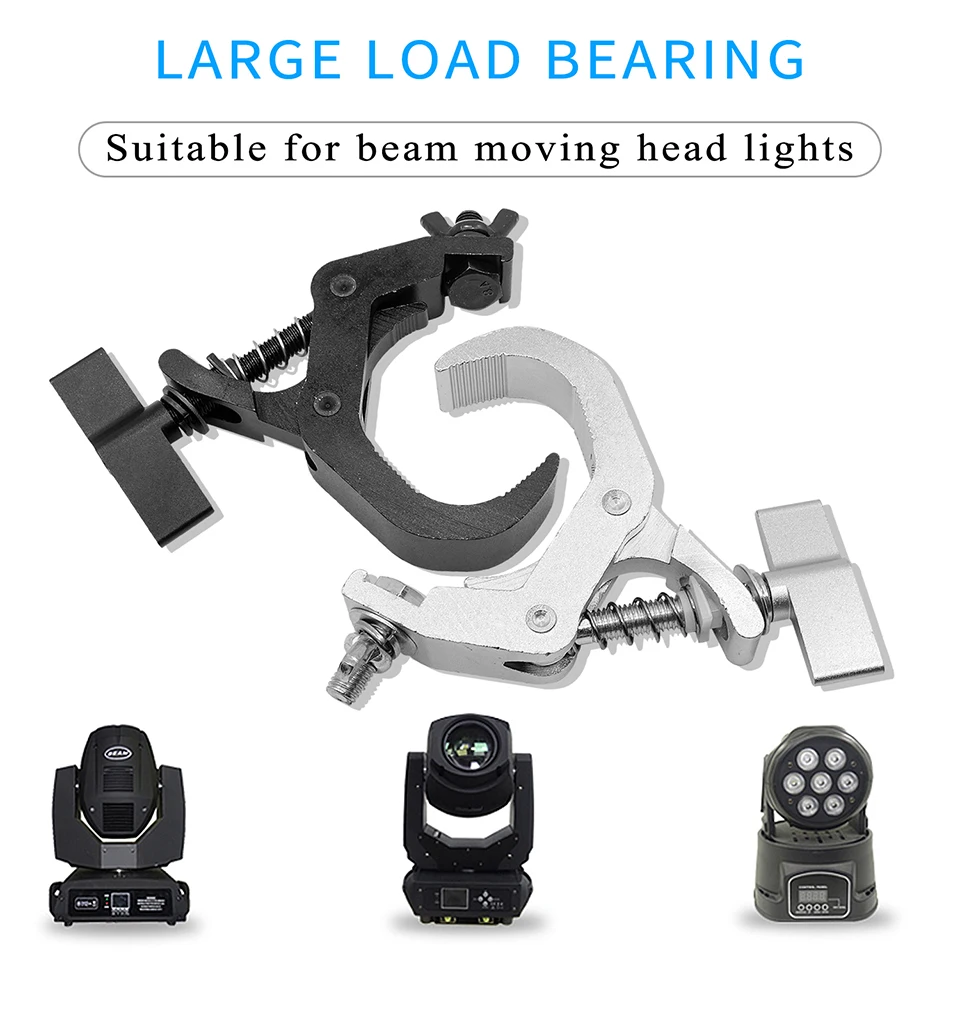 10Pcs/Lots Durable Heavy Duty Hooks Alumimun Alloy Clamp 150kg 40-60mm Bracket Stage Stage Light Hook Light Clamp Holder Truss