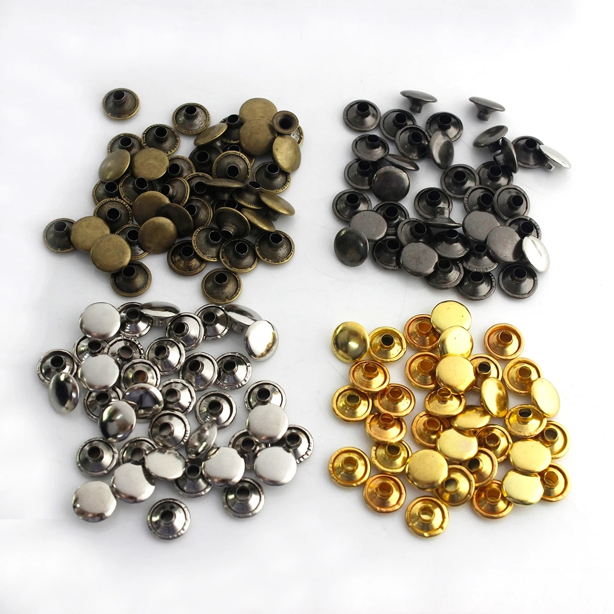 100sets 3mm~10mm Metal Single Cap Rivets Studs Round Rivet for DIY Leather Craft Bag Belt Garments Hat Shoes Pet Collar Decor