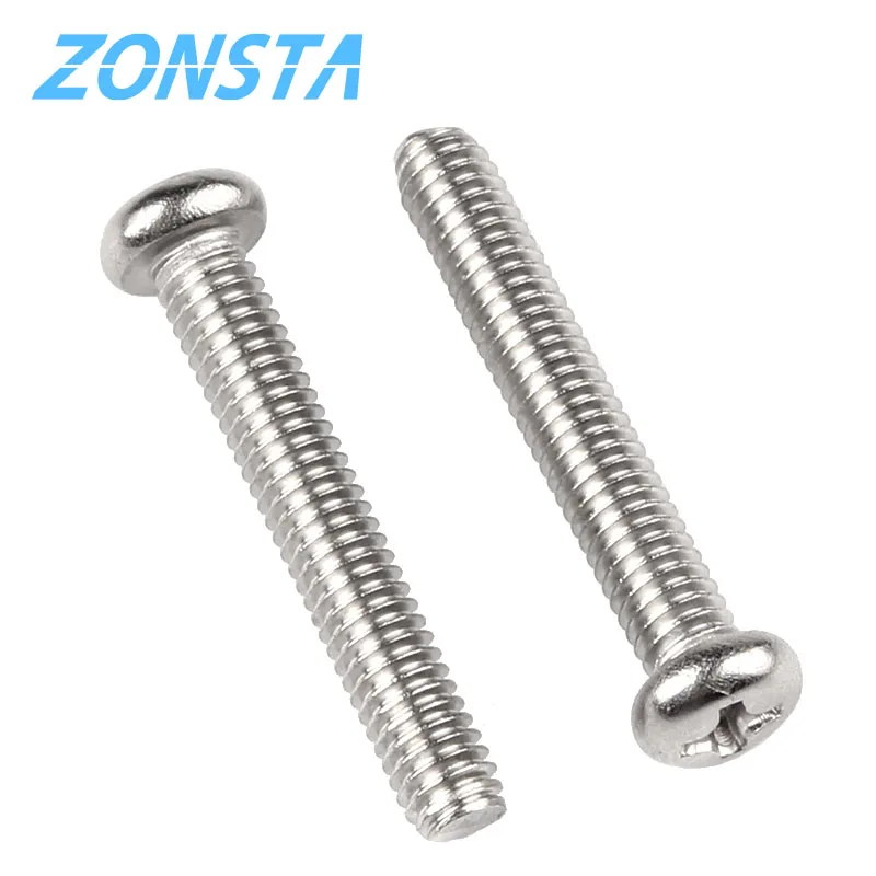 Cross Recessed Pan Head Screws M1.2 M1.4 M1.6 M2 M2.5 M3 M4 M5 M6 304 Stainless Steel Rounnd Phillips TV Machine Screw DIN7985