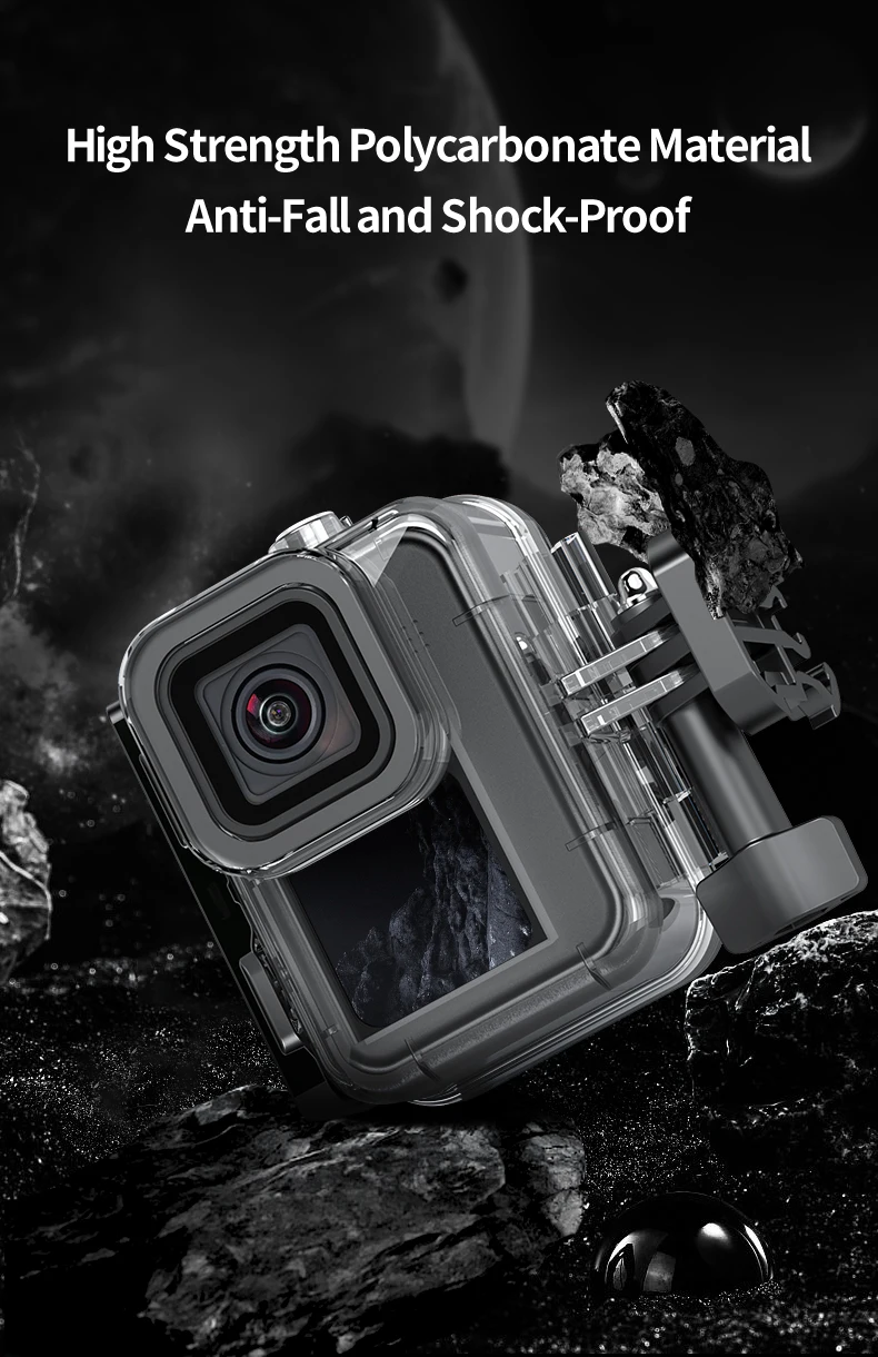 TELESIN 60M Waterproof Case For GoPro Hero 13 12 11 10 9 Underwater Diving Housing Cover With Dive Filter For Gopro Accessories