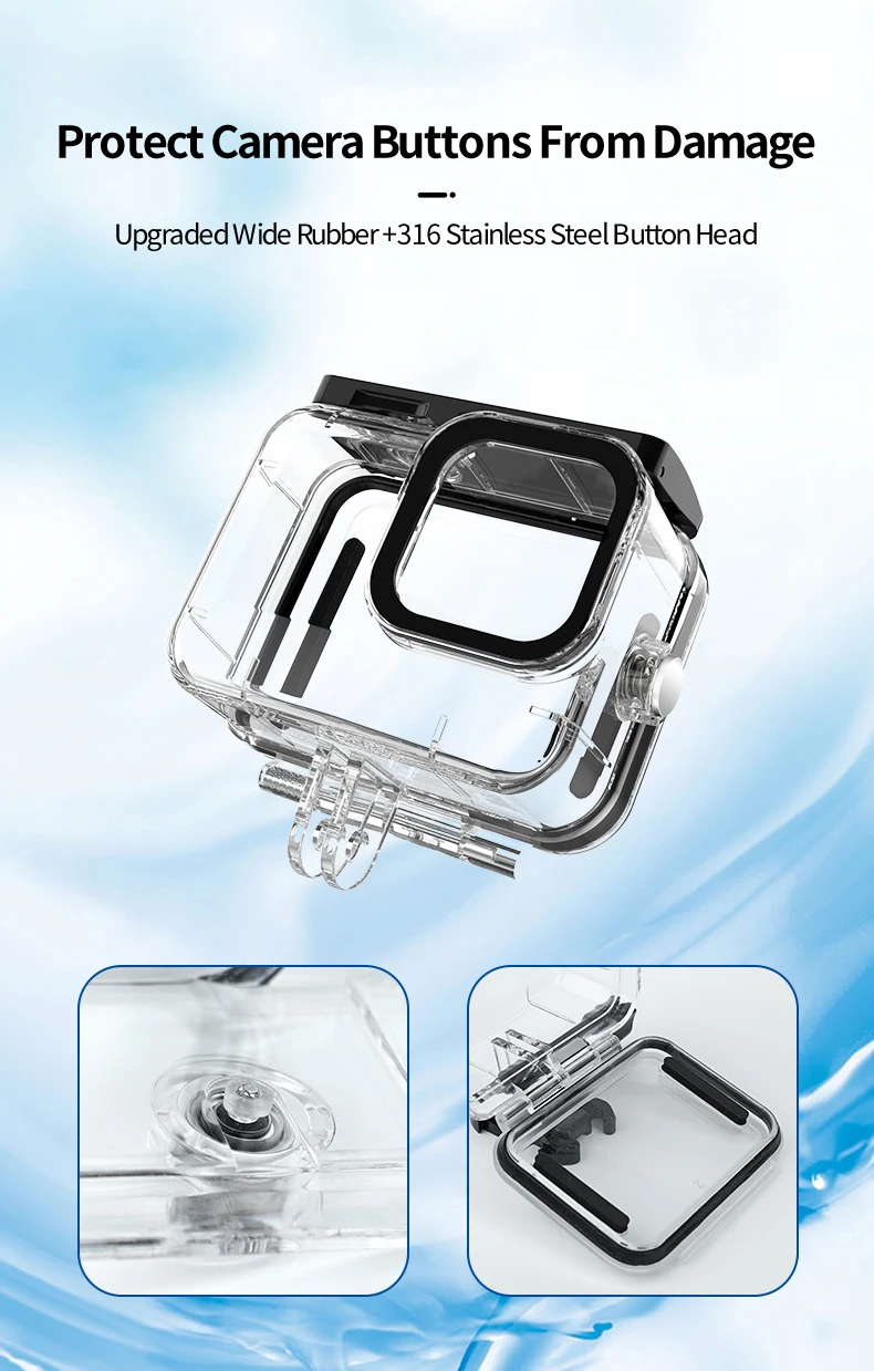 TELESIN 60M Waterproof Case For GoPro Hero 13 12 11 10 9 Underwater Diving Housing Cover With Dive Filter For Gopro Accessories