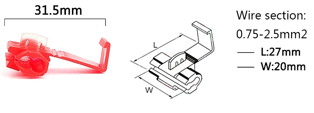 Wire Connector Scotch Lock Electric Quick Splice Terminals Crimp Non Destructive Without Breaking Cable Insulated Line AWG 22-10
