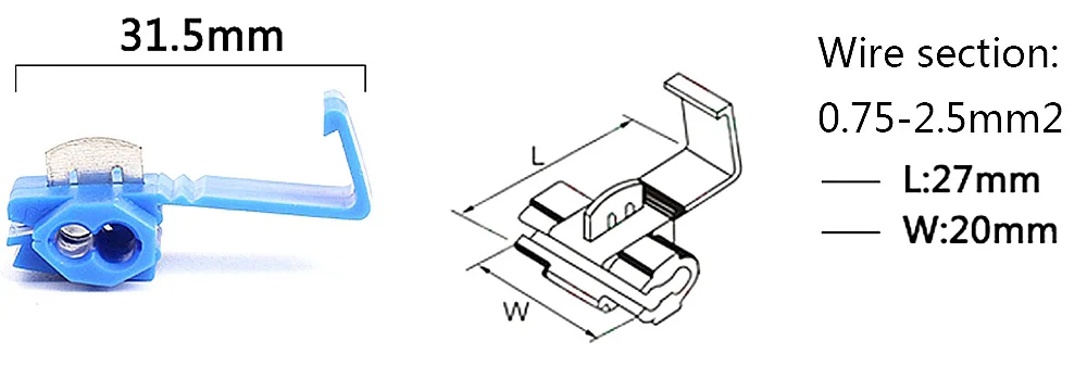 Wire Connector Scotch Lock Electric Quick Splice Terminals Crimp Non Destructive Without Breaking Cable Insulated Line AWG 22-10