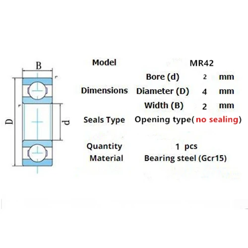10pcs Miniature Metal Sealed Chrome Steel Bearings MR62ZZ MR72ZZ MR83ZZ MR93ZZ MR94ZZ MR104ZZ MR115ZZ MR126ZZ