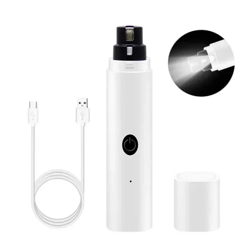 New Electric Dog Nail Clippers Rechargeable USB Charging LED Light Quiet Cat Nail Grinders Pet Paws Nail Grooming Supplies