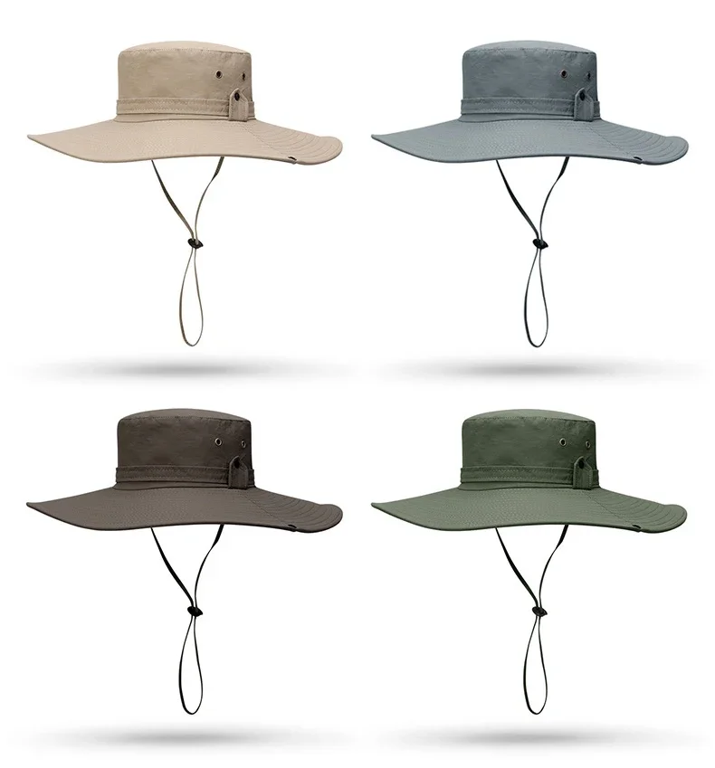 New Sun Protection Fishing Hat Summer Breathable Mesh Camping Hiking Caps Anti-UV Sun Hat Mountaineering Caps Men's Panama Hat