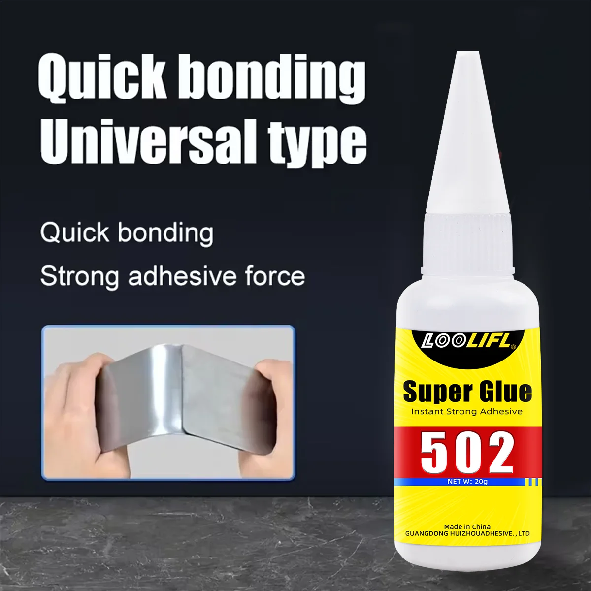 LOOLIFL 502 Super Glue 20g, Industrial Strength Instant Adhesive, Low Odor, Long Lasting Bond for Metal, Plastic,DIY Craft Tools