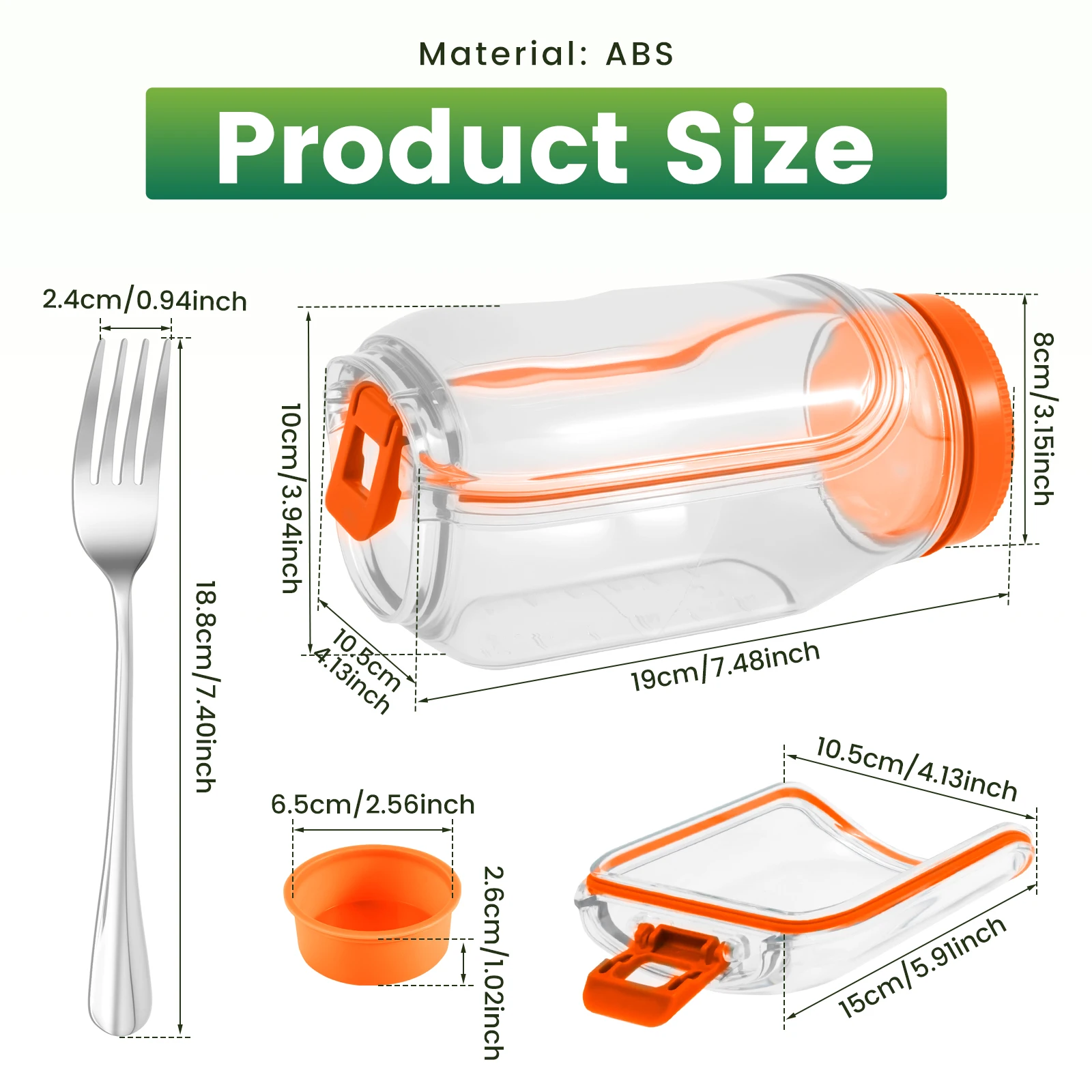 Salad Pod Leakproof Plastic Salad Box With Side-opening Cover Layering Salad Pod Portable Breakfast Fruit Storage Box for Picnic