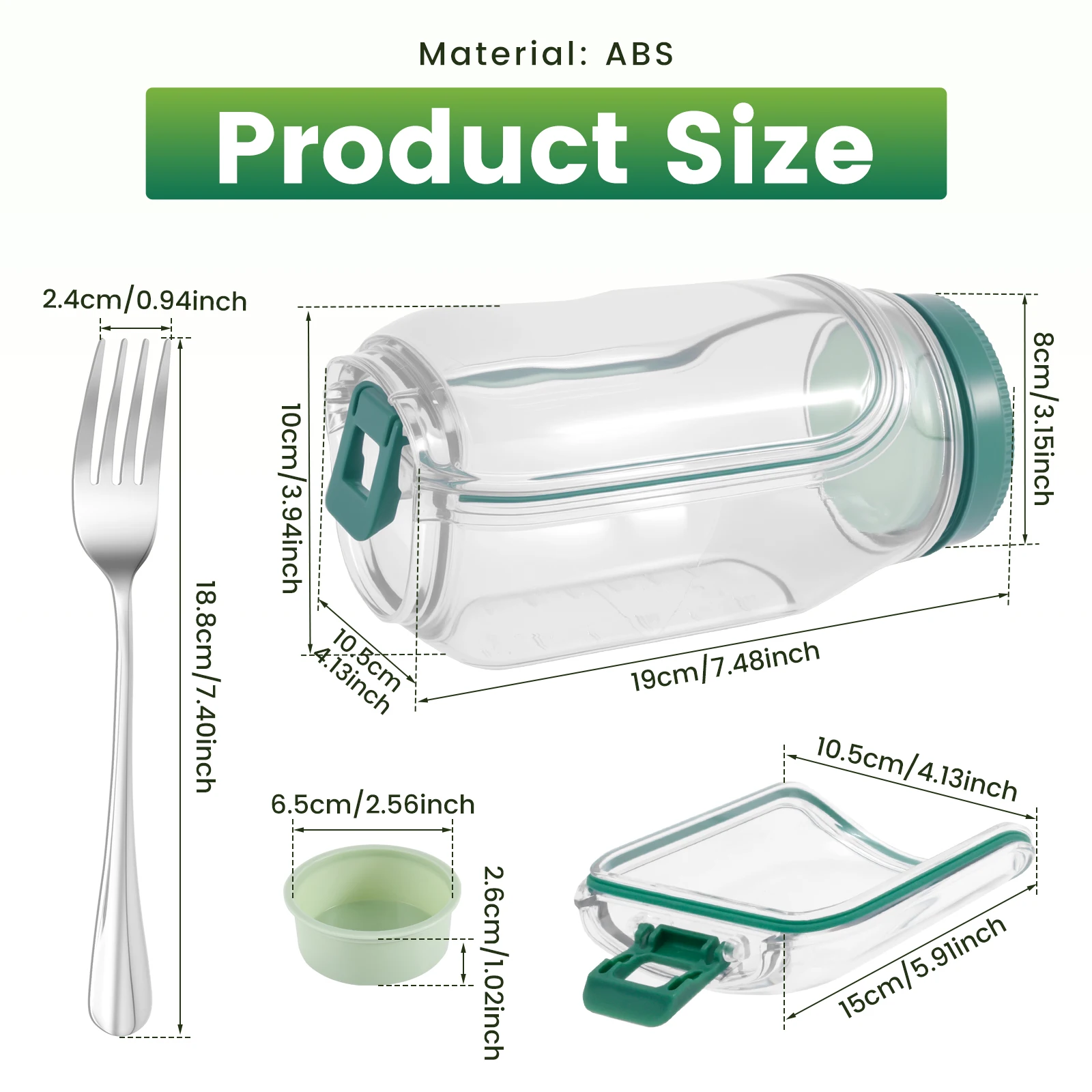 Salad Pod Leakproof Plastic Salad Box With Side-opening Cover Layering Salad Pod Portable Breakfast Fruit Storage Box for Picnic