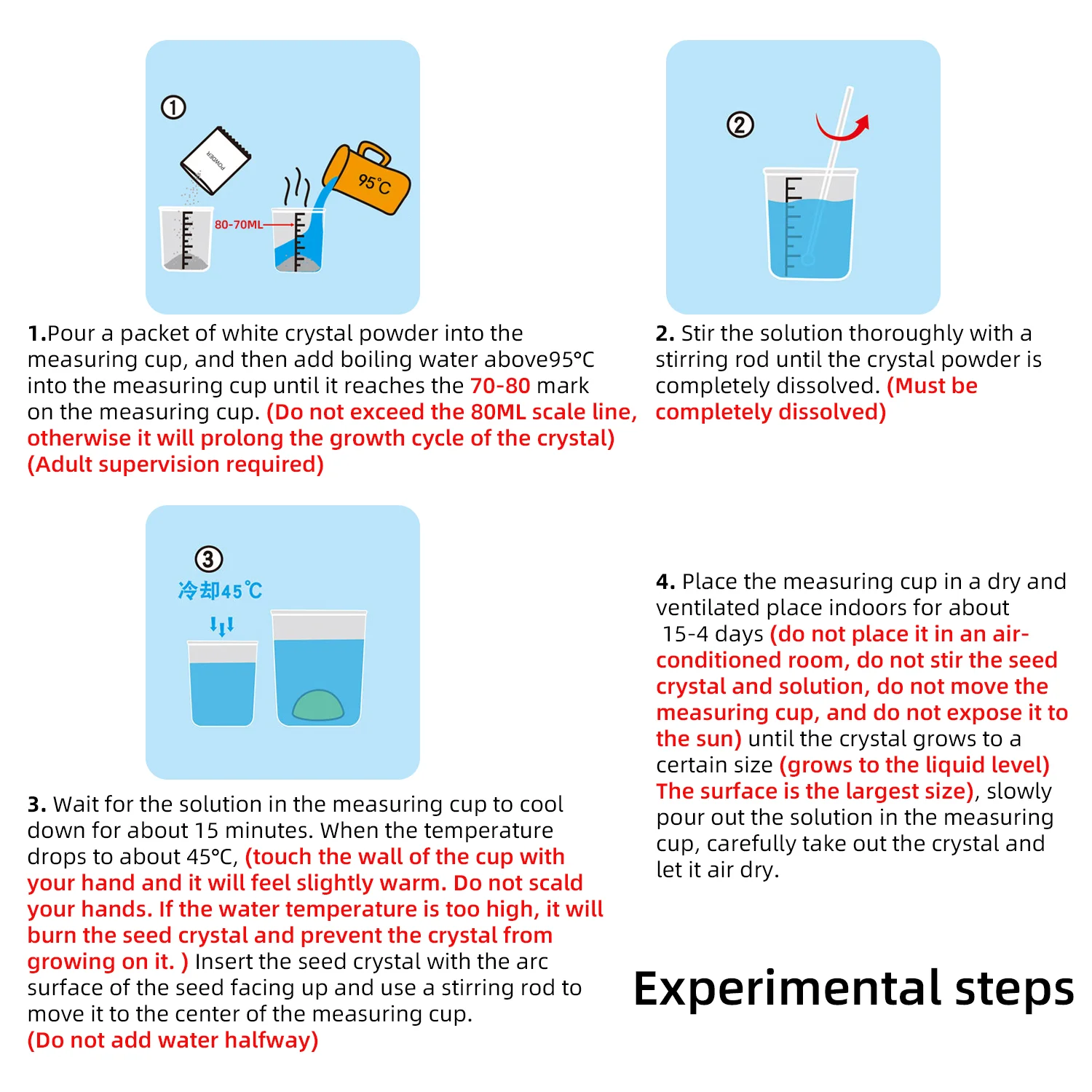 Crystal planting DIY scientific experiment set, fun parent-child communication, chemical experiment, crystallization principle