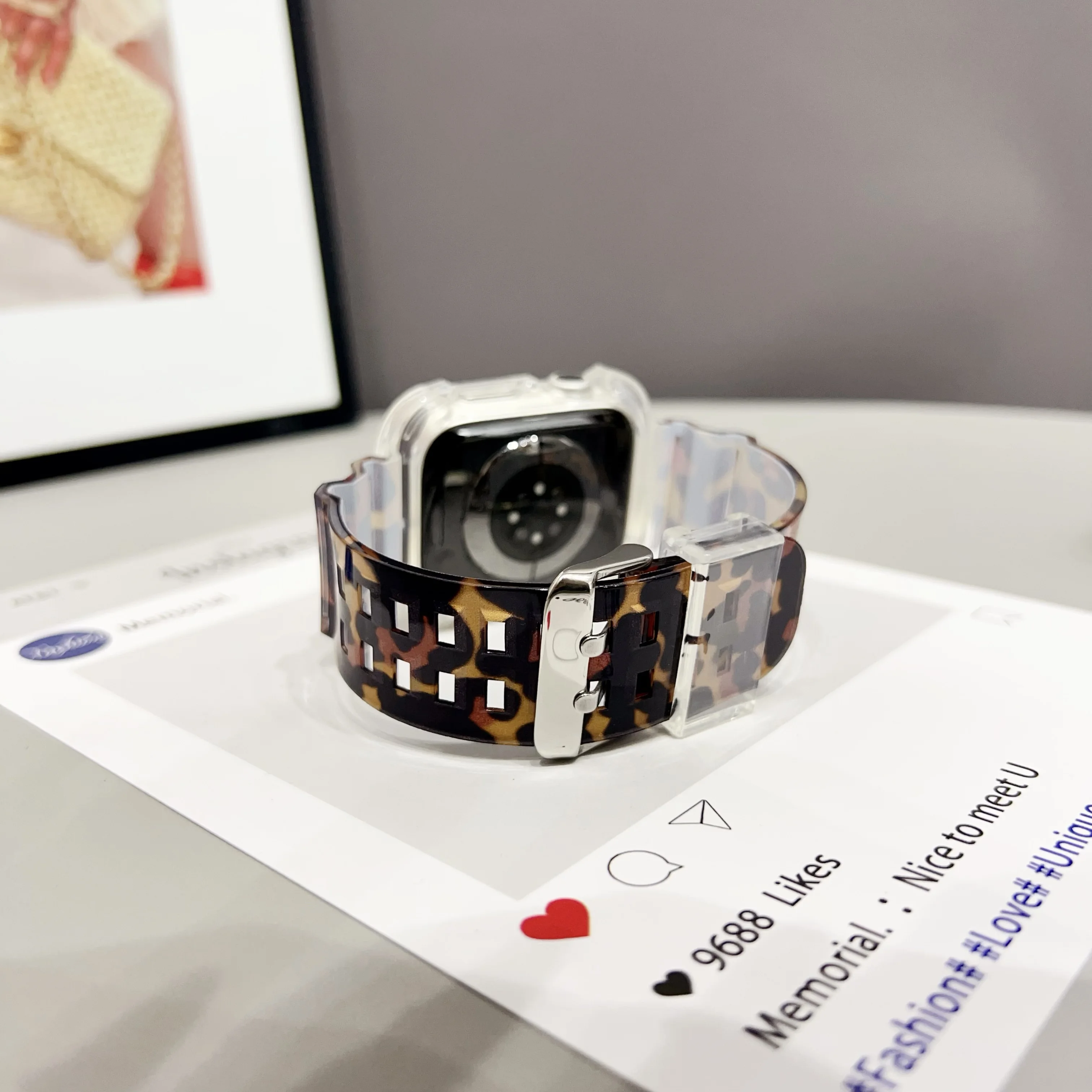 Clear Band + Case for Apple Watch Series 12 11 10 9 8 SE 7 6 5 Transparent Silicone Strap for iWatch 49mm 45 44 42 46 38 40 41mm