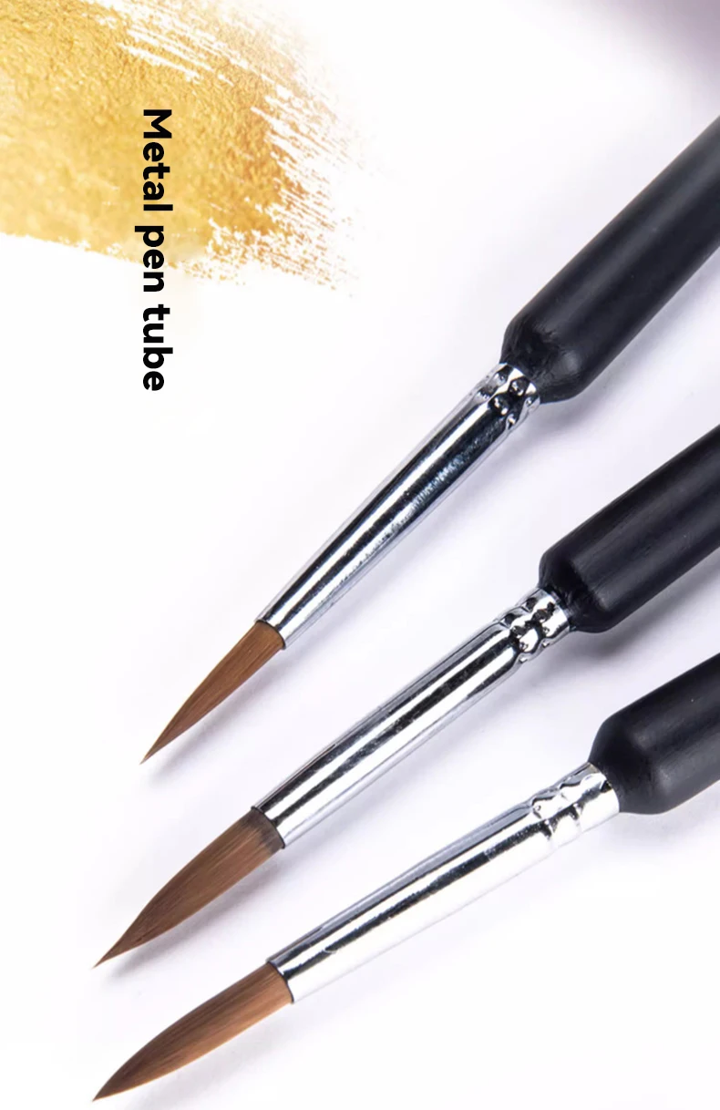 Fine Detail Paint Brush Hook Line Pen Artists Hand Painted Gouache Watercolor Oil Face Nail 000 Small Miniature Painting Brushes