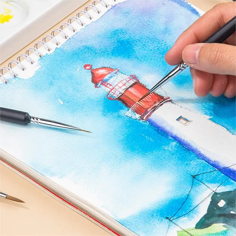 Fine Detail Paint Brush Hook Line Pen Artists Hand Painted Gouache Watercolor Oil Face Nail 000 Small Miniature Painting Brushes