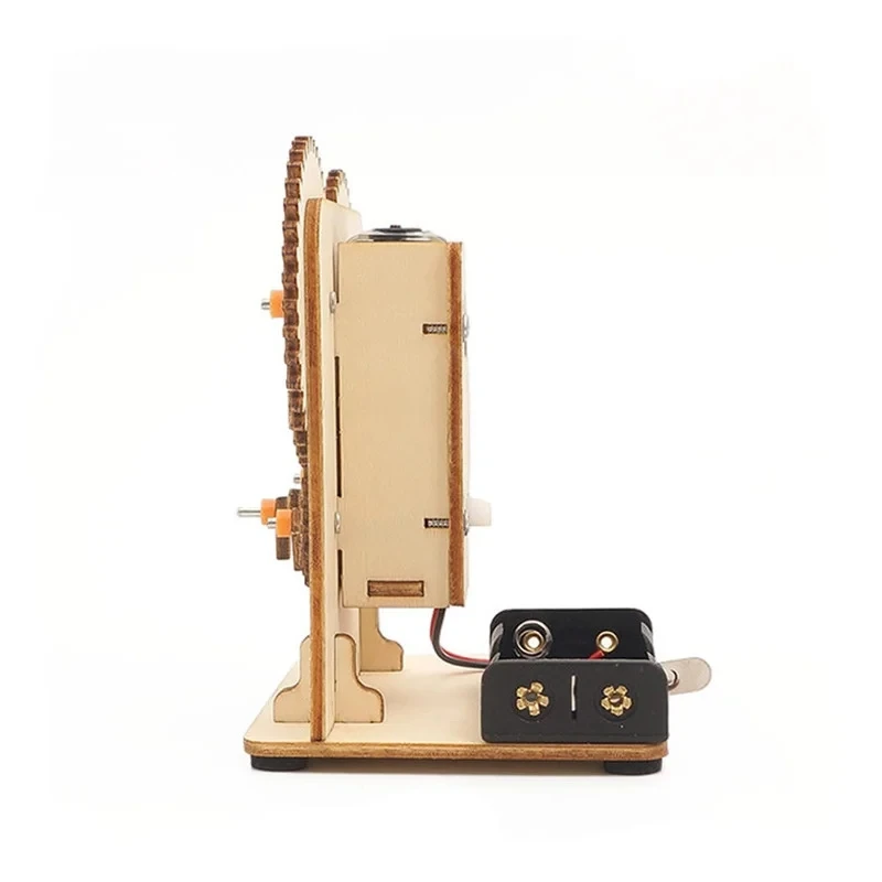 DIY 3D Wooden Mechanical Gear Puzzle Science Stem Model Building Kits Laser Cutting Action by Clockwork Gift Toys for Children