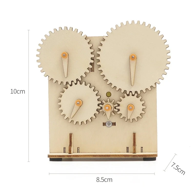 DIY 3D Wooden Mechanical Gear Puzzle Science Stem Model Building Kits Laser Cutting Action by Clockwork Gift Toys for Children
