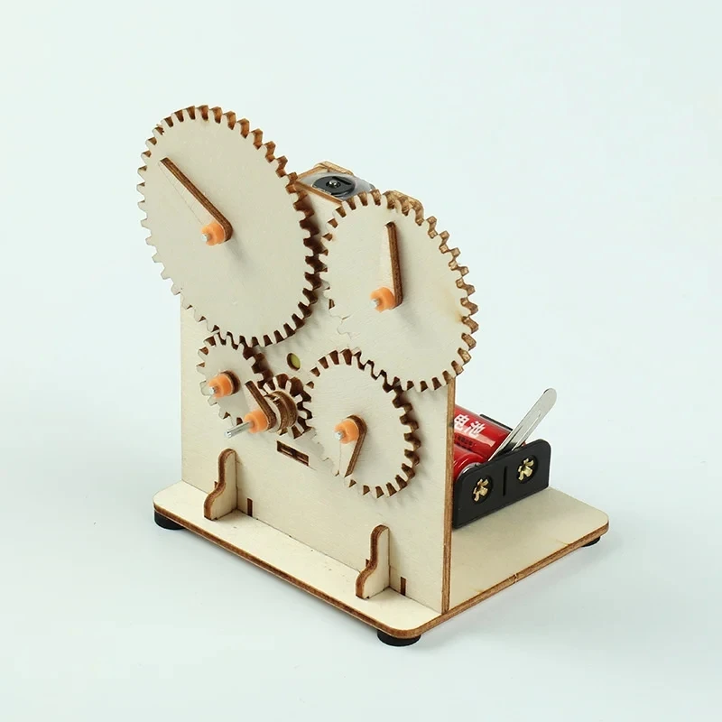 DIY 3D Wooden Mechanical Gear Puzzle Science Stem Model Building Kits Laser Cutting Action by Clockwork Gift Toys for Children