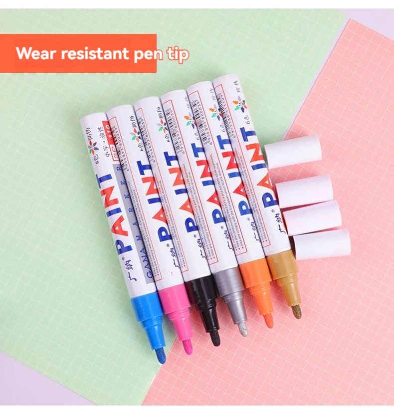 12 Color Permanent Paint Pens White Markers Oil Based Waterproof Marker Pen for Metal Rock Painting, Wood, Plastic, Canvas, Mugs