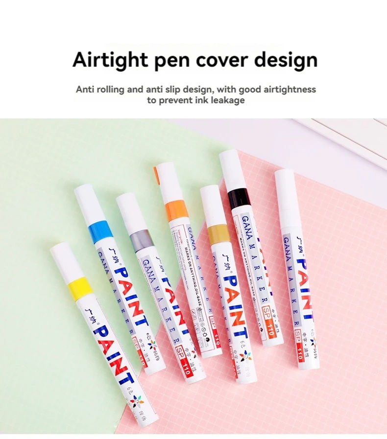 12 Color Permanent Paint Pens White Markers Oil Based Waterproof Marker Pen for Metal Rock Painting, Wood, Plastic, Canvas, Mugs
