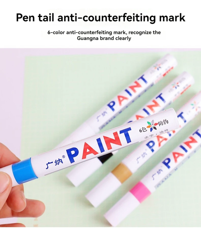 12 Color Permanent Paint Pens White Markers Oil Based Waterproof Marker Pen for Metal Rock Painting, Wood, Plastic, Canvas, Mugs