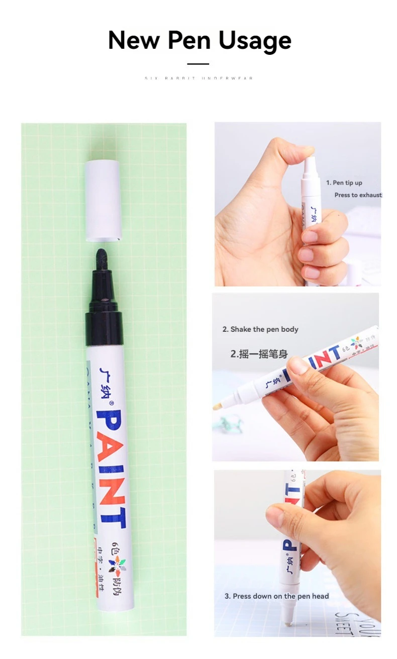 12 Color Permanent Paint Pens White Markers Oil Based Waterproof Marker Pen for Metal Rock Painting, Wood, Plastic, Canvas, Mugs
