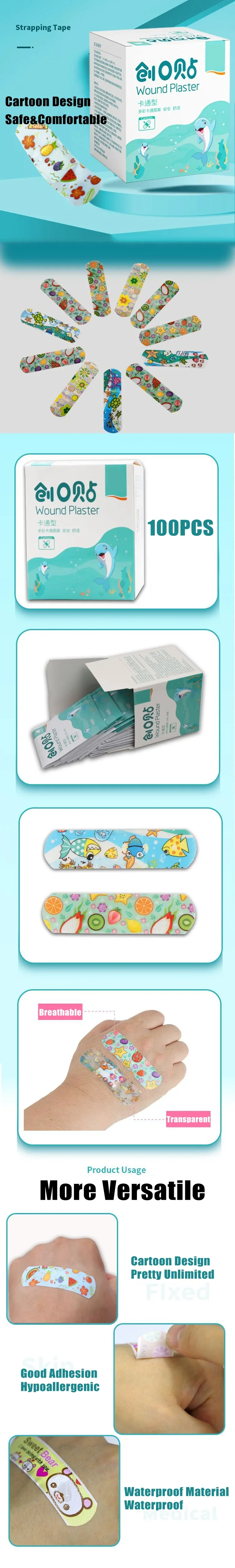100Pcs Kids Bandages Bulk Kids Cute Cartoon Bandages Flexible Adhesive Strips Medical Waterproof Breathable for Children