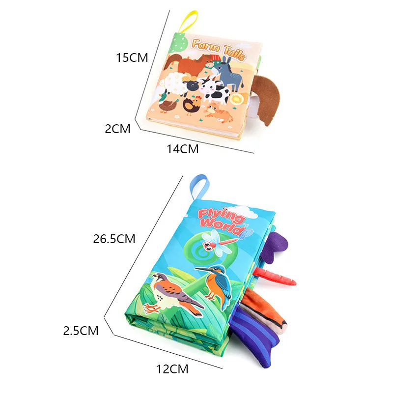 Baby Early Learning Toy Tail Cloth Book Puzzle Parent-child Interactive Sound Paper Infants Activity Toys for Babies
