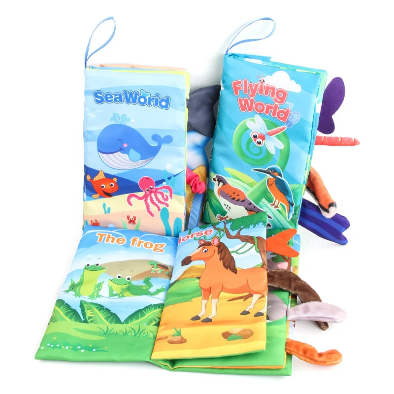 Baby Early Learning Toy Tail Cloth Book Puzzle Parent-child Interactive Sound Paper Infants Activity Toys for Babies