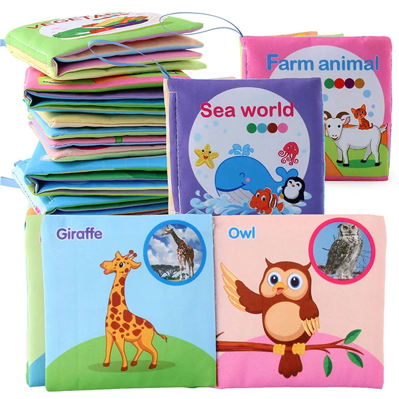 Baby Early Learning Toy Tail Cloth Book Puzzle Parent-child Interactive Sound Paper Infants Activity Toys for Babies