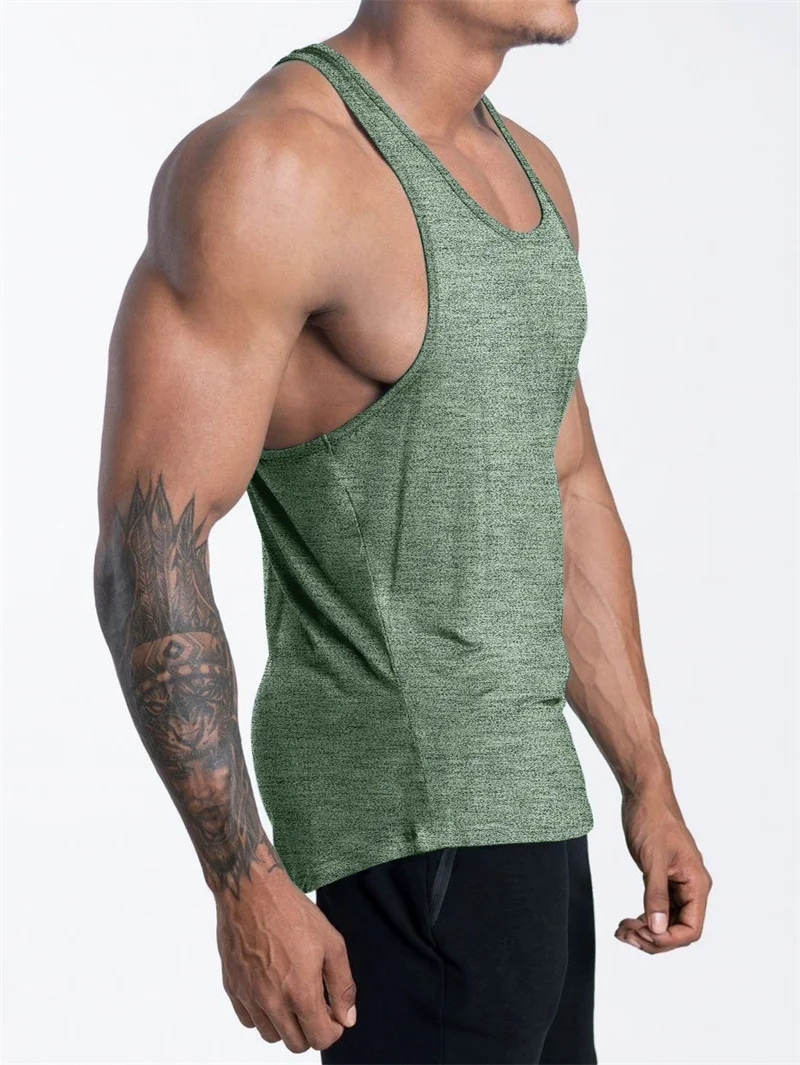 Men's Sports Fitness Tank Top Summer GYM Training Undershirt Running Basketball Quick Drying Breathable Loose Tank Top Men tops
