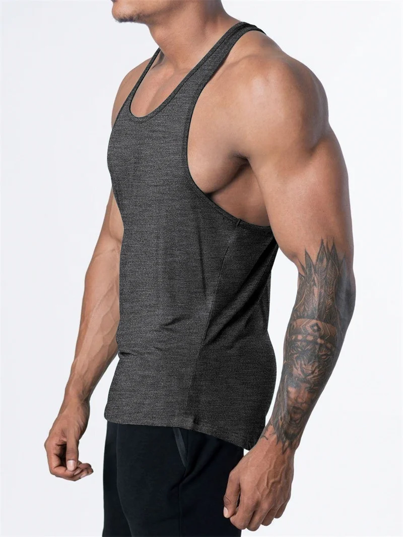 Men's Sports Fitness Tank Top Summer GYM Training Undershirt Running Basketball Quick Drying Breathable Loose Tank Top Men tops