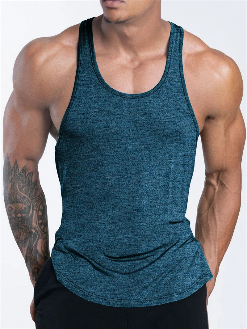 Men's Sports Fitness Tank Top Summer GYM Training Undershirt Running Basketball Quick Drying Breathable Loose Tank Top Men tops