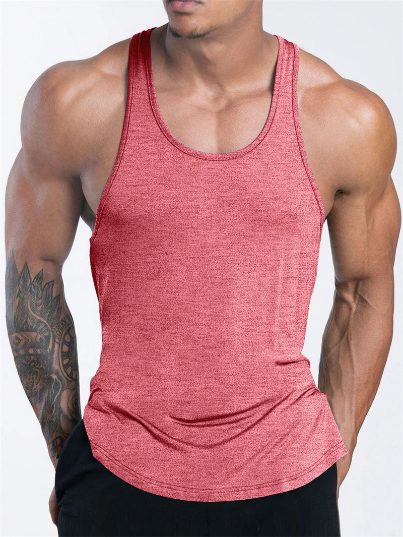 Men's Sports Fitness Tank Top Summer GYM Training Undershirt Running Basketball Quick Drying Breathable Loose Tank Top Men tops