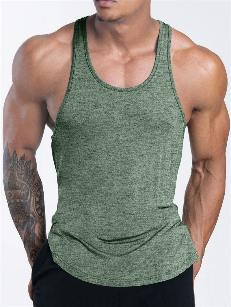 Men's Sports Fitness Tank Top Summer GYM Training Undershirt Running Basketball Quick Drying Breathable Loose Tank Top Men tops