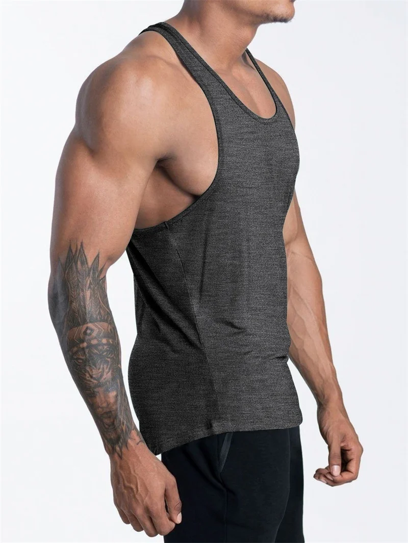 Men's Sports Fitness Tank Top Summer GYM Training Undershirt Running Basketball Quick Drying Breathable Loose Tank Top Men tops