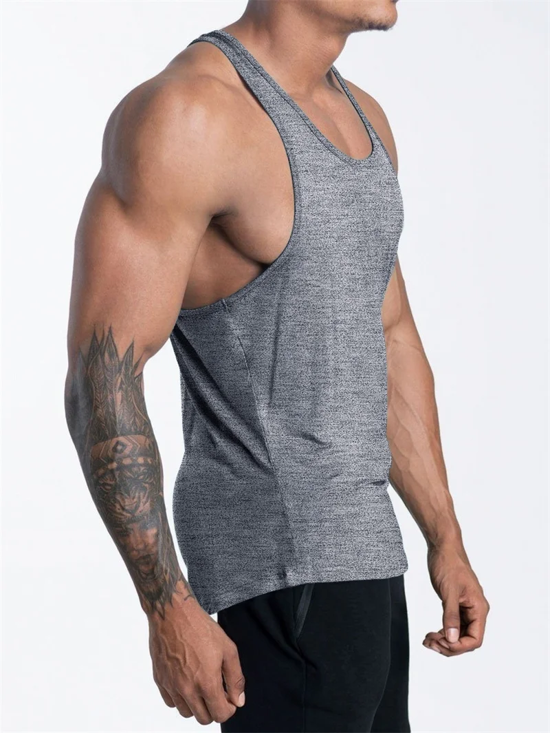 Men's Sports Fitness Tank Top Summer GYM Training Undershirt Running Basketball Quick Drying Breathable Loose Tank Top Men tops