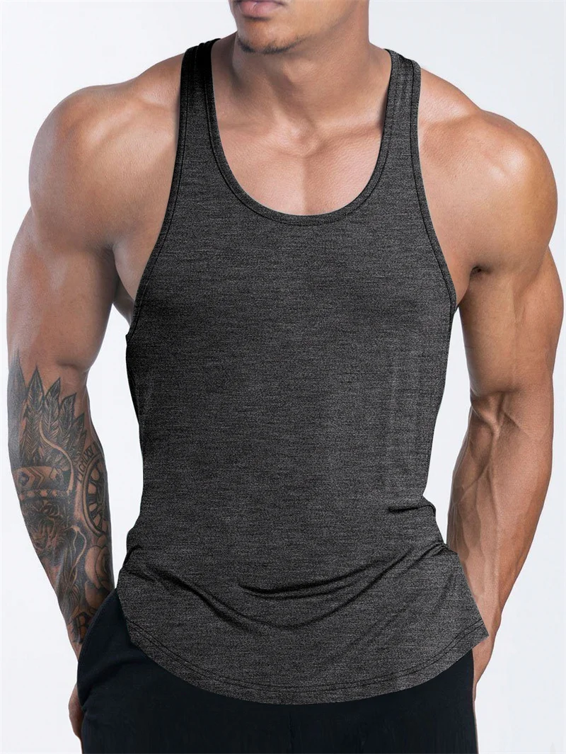 Men's Sports Fitness Tank Top Summer GYM Training Undershirt Running Basketball Quick Drying Breathable Loose Tank Top Men tops