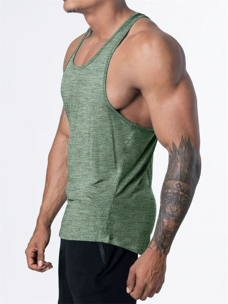 Men's Sports Fitness Tank Top Summer GYM Training Undershirt Running Basketball Quick Drying Breathable Loose Tank Top Men tops